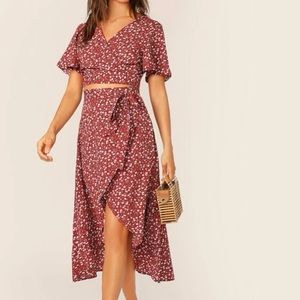 2-piece top with high-low skirt, brand new!